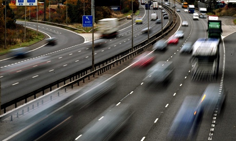A busy motorway intersection