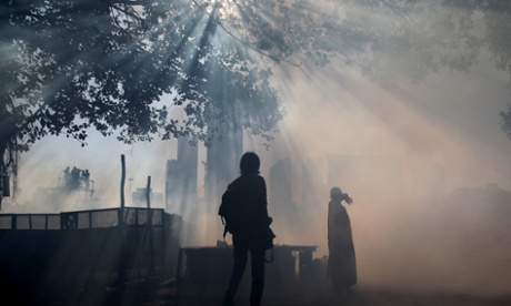 An anti-malaria fumigation in Mumbai, India.