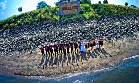 One of Dale Stierman's drone wedding shots
