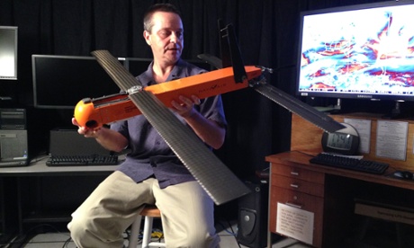 Joe Cione with a Coyote drone used in hurricane research