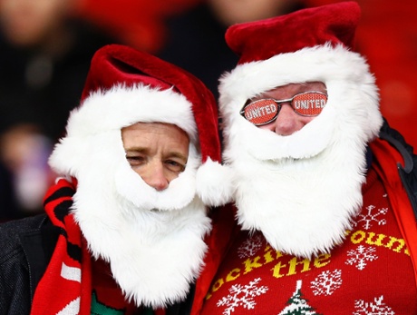 Manchester United fans arrive in a festive mood ahead of the Premier League match against Southampton at St Mary's Stadium.