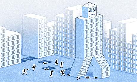 Walking skyscraper illustration by Matt Kenyon
