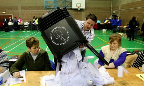 A ballot box being opened on election day. A British Election Study conference is taking place in Westminster this afternoon
