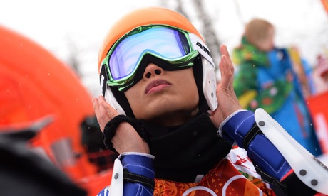 Vanessa-Mae on the slopes during the Sochi Olympics