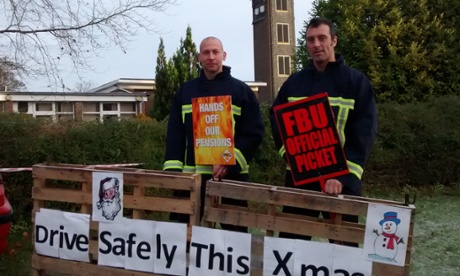 Firefighters outside Royston fire station