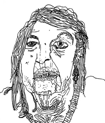 ten year old drawing of his grandmother