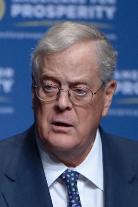 Americans for Prosperity Foundation Chairman David Koch addresses attendees of the Defending the American Dream Summit in Orlando, Fla., Friday, Aug. 30, 2013.(AP Photo/Phelan M. Ebenhack)