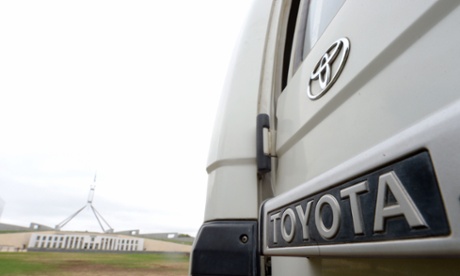 A Toyota parked outside Parliament House as Napthine wings his way to Canberra to meet Abbott.