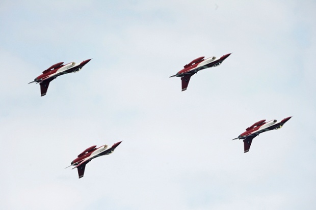 F16 jets of Singapore Air Force aerobatics team.