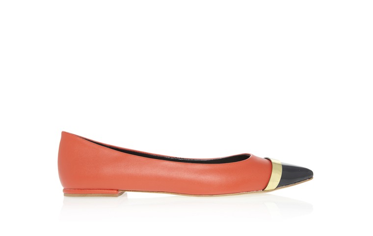 Pointed Flats: Orange flat shoes