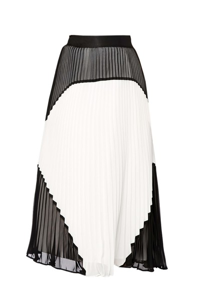 Pleated skirts: Black and white pleated skirt