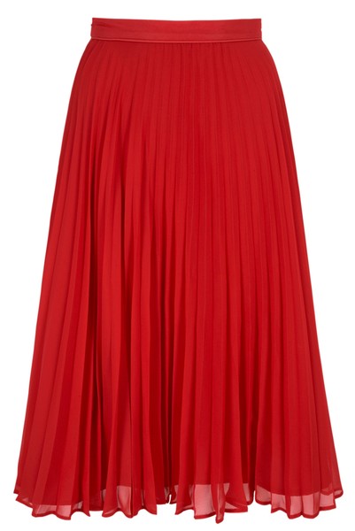 Pleated skirts: Red pleated skirt
