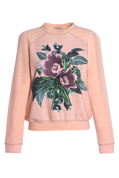 Sweatshirts: Pink floral sweatshirt