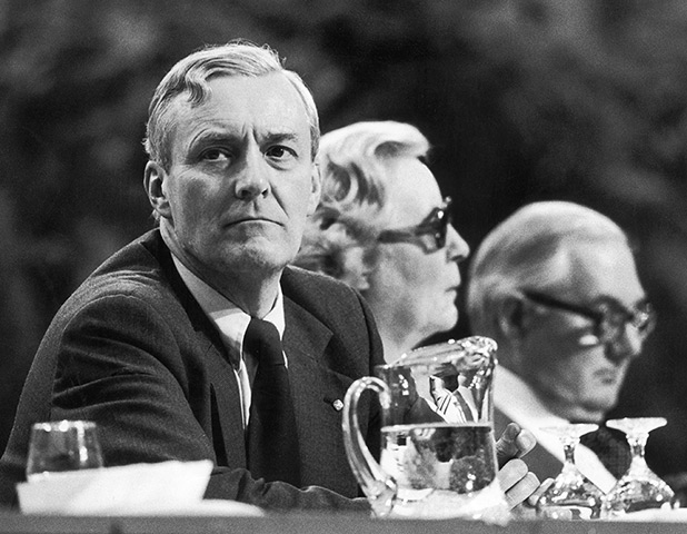 Tony Benn in pictures: At the Labour Party Conference in Brighton in 1979 with Prime Minister Jame