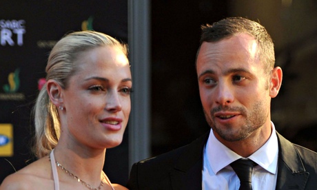 Reeva Steenkamp and Oscar Pistorius in Johannesburg in November 2012