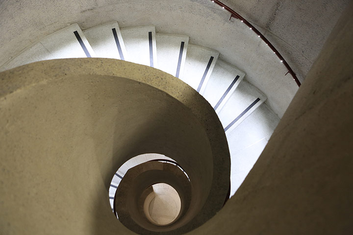 Architecture: concrete spiral staircase