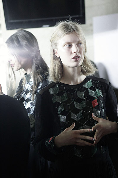 LFW Backstage at Preen: Backstage at Preen by Thornton Bregazzi London fashion week