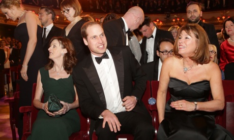 Prince William settles in for the Baftas.