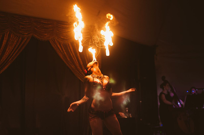 Fringe world: fire dancers