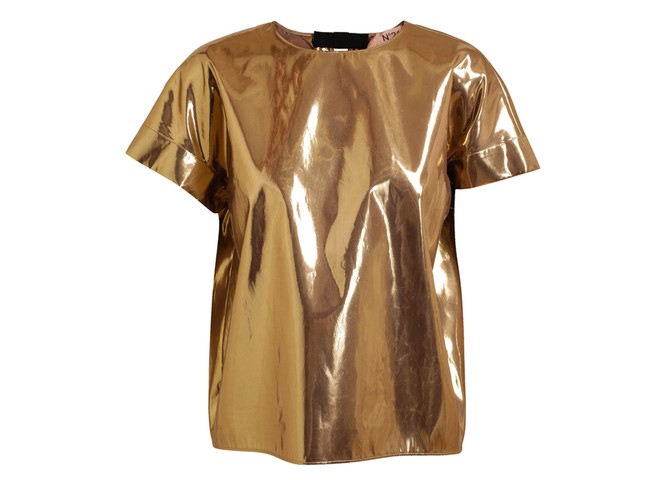 Metallics: Metallics - gold t-shirt by No21