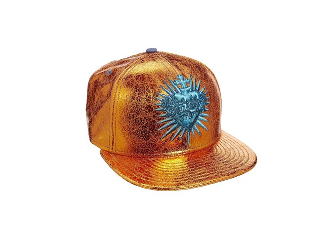 Metallics: Metallics - bronze cap with blue heart logo by House of Holland x New Era