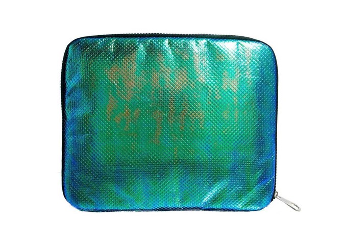 Metallics: Metallics - green holographic document/ipad case by ASOS