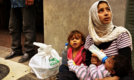 A female Syrian refugee on the streets of Beirut