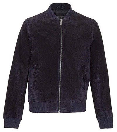 Wish list: Men's bombers: Navy suede