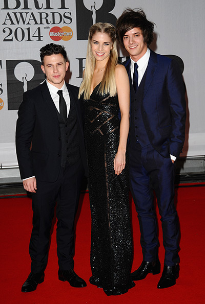 Brit Awards red carpet: Dot Major, Hannah Reid and Dan Rothman attend The BRIT Awards 2014