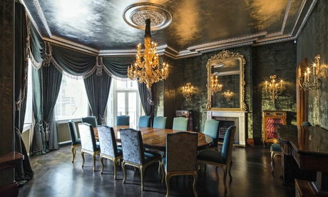 The dining room in Audley House, Mayfair, London