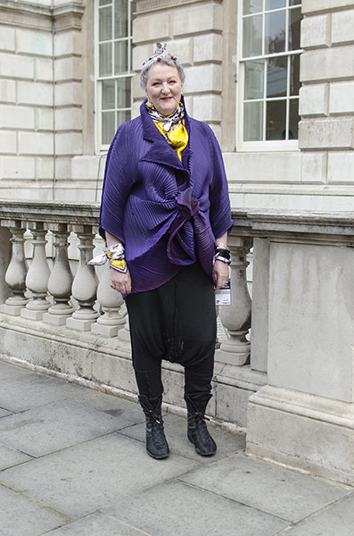 Older Models - Weekend : older woman with purple jacket