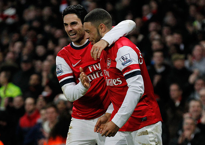 football: Alex Oxlade-Chamberlain, Mikel Arteta