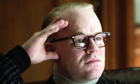 Philip Seymour Hoffman portrays author Truman Capote his Oscar winning role in a scene from the film 