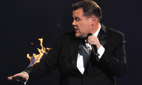 James Corden opening the 2014 Brit awards