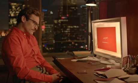 Joaquin Phoenix and his virtual girlfriend in Spike Jonze's Her