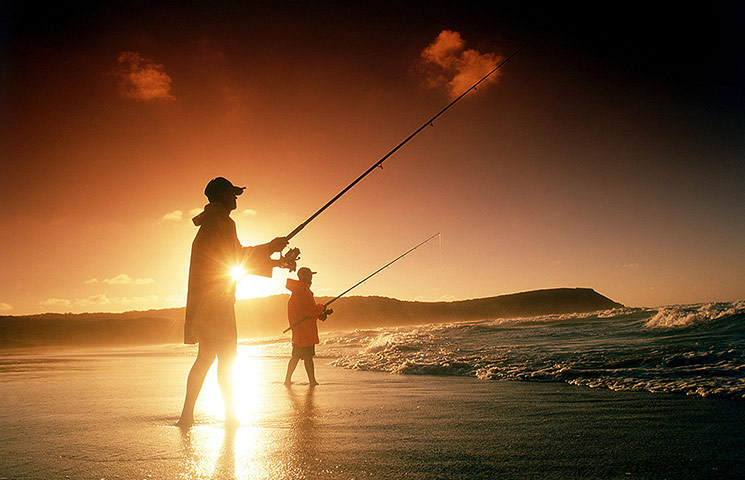 Australia costal: Australia: Beach fishing, Kangaroo Island