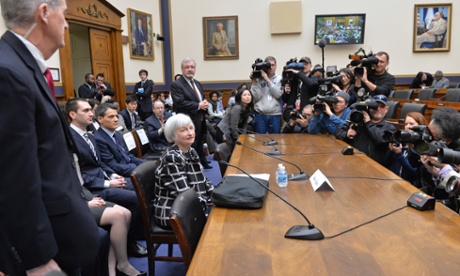 US Federal Reserve Chair Janet Yellen gives her first testimony to Congress.