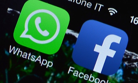 The Facebook and WhatsApp applications' icons.