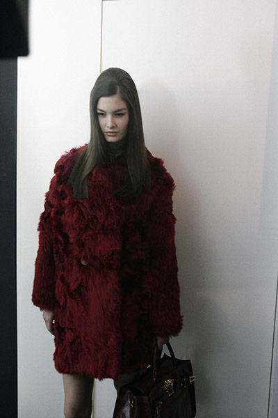 Versace: Backstage at VersaceMilan Fashion week 2014