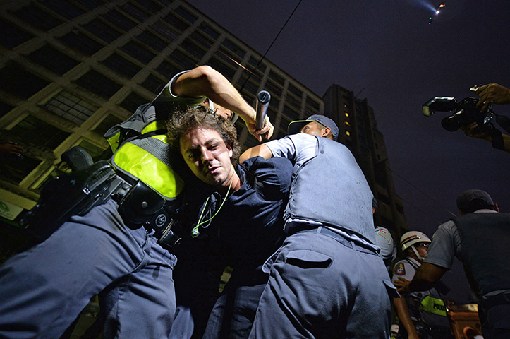 weekend in pictures: protest against the upoming 2014 FIFA World Cup