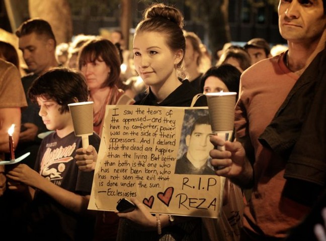 Light The Dark: A young woman at the Light the Dark rally in Sydney