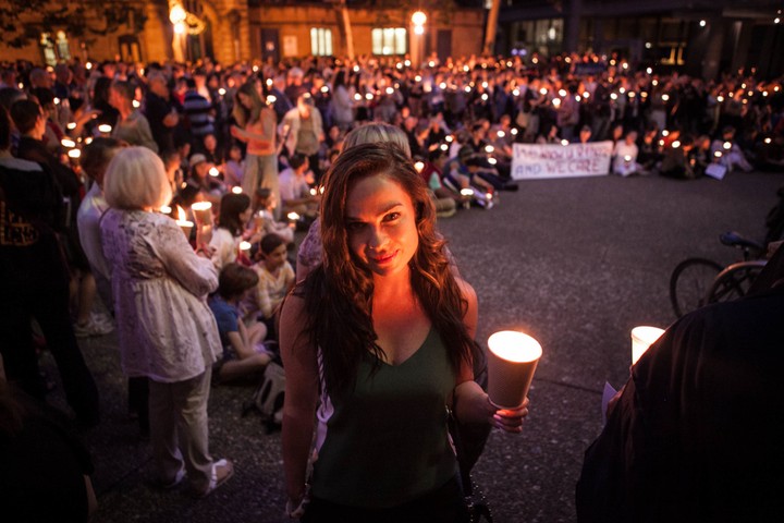Light The Dark: Model and activist Imogen Bailey attends the vigil in Sydney