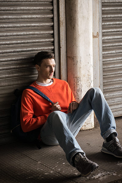 Menswear: Red sweatshirt
