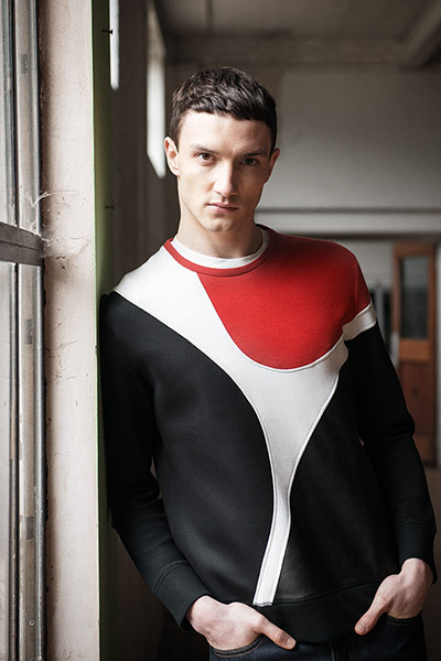Menswear: Neoprene sweatshirt