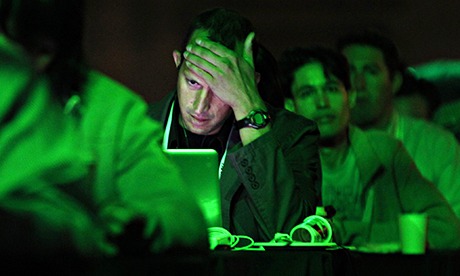 Man working on laptop