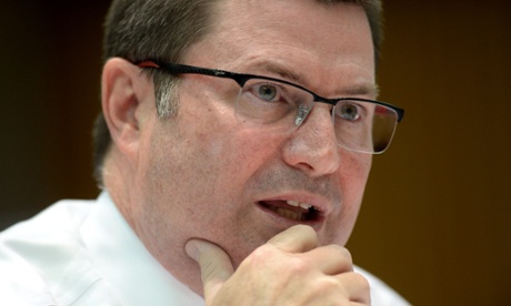 Secretary of the Department of Immigration Martin Bowles speaks during Senate Estimates at Parliament House in Canberra, Tuesday, Feb. 25, 2014.