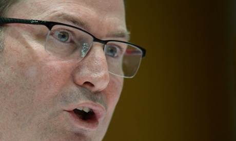 Secretary of the Department of Immigration Martin Bowles speaks during Senate Estimates at Parliament House in Canberra, Tuesday, Feb. 25, 2014.