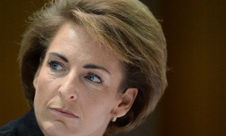 Assistant Immigration minister Michaelia Cash speaks during Senate Estimates at Parliament House in Canberra, Tuesday, Feb. 25, 2014.