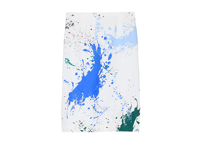 Paint effect clothes: Paint effect clothes - white skirt with blue and green splatters by Tibi