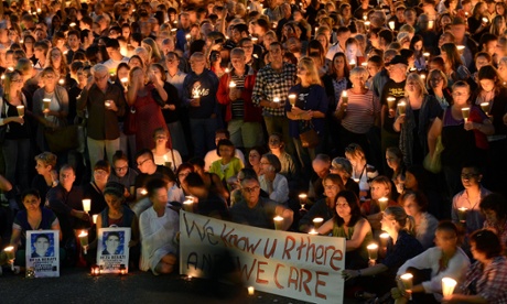 A candlelight vigil in Sydney after the death of Reza Barati in a detention centre on Manus Island